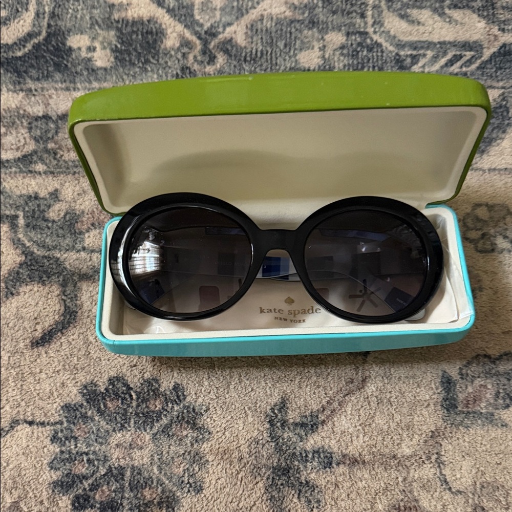 kate spade Black Oversized Round Sunglasses